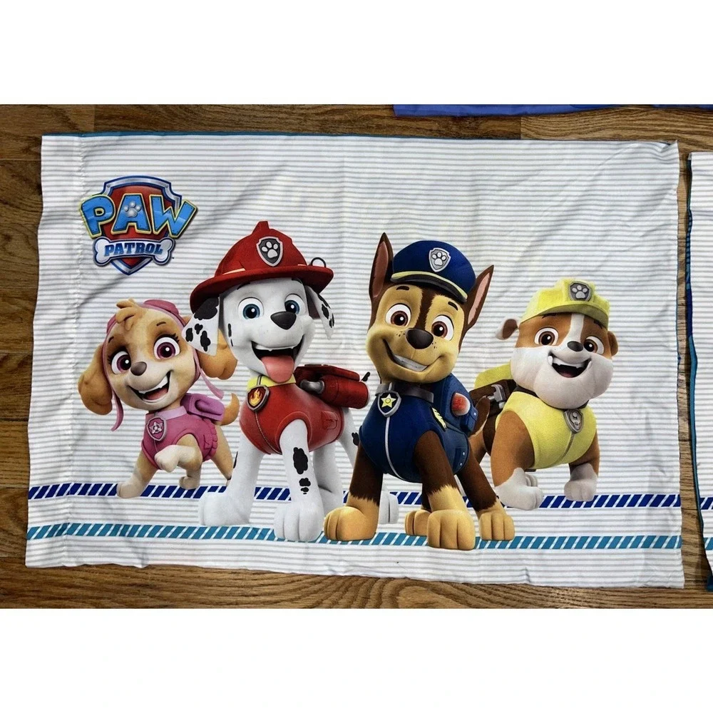 Paw Patrol Full‎ Size Reversible Comforter Blanket Fitted Sheet 3 Pillowcases